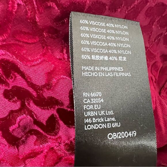 Anthropologie Burgundy Burnout Floral Velvet Buttondown Shirt Size XL NWT - Picture 8 of 12